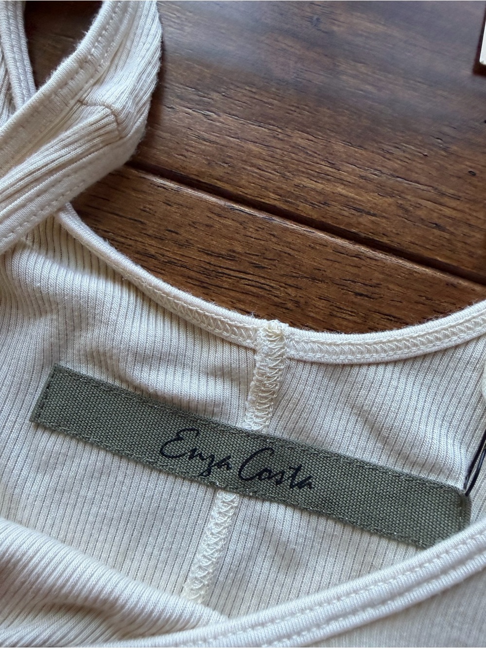 Enza Costa Cream Sleeveless Maxi Tank Silk Blend Dress - Picture 2 of 7